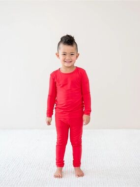 Kyte Baby Cardinal Red Matching Long Sleeve Pajamas Size 3T 100% Bamboo NWT